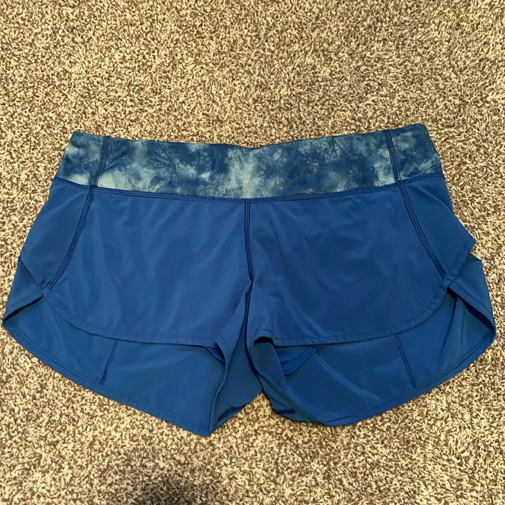 blue lululemon speed up shorts